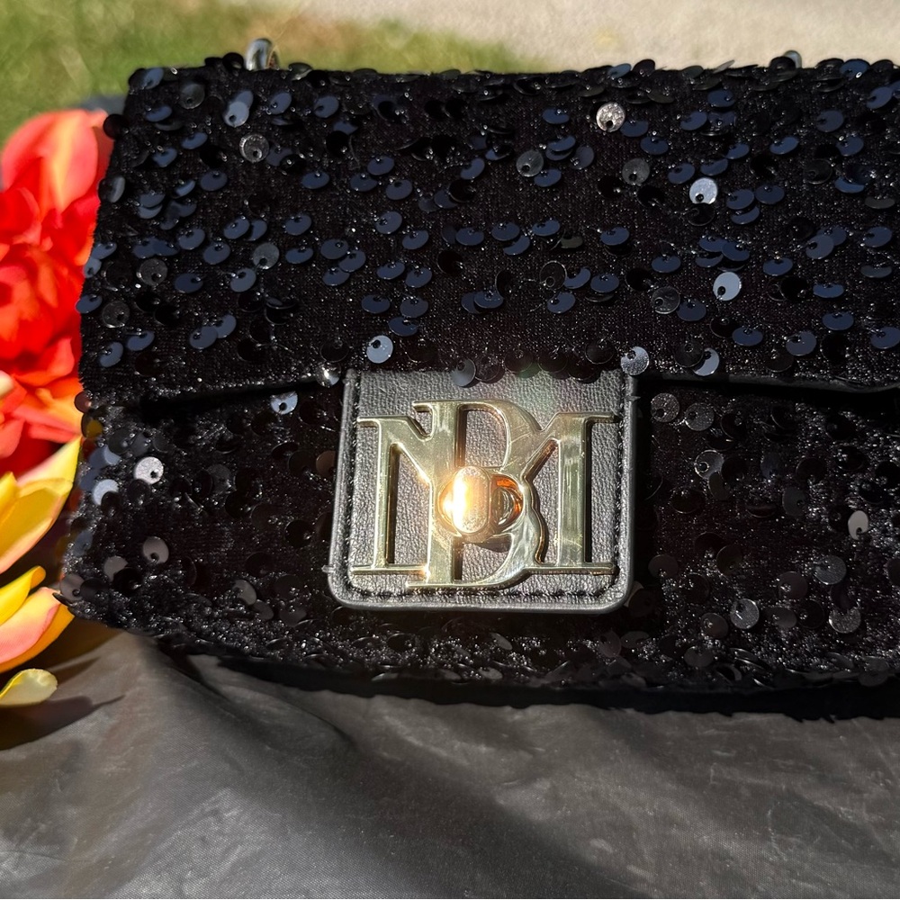 Badgley Mischka Black Sequin Bag